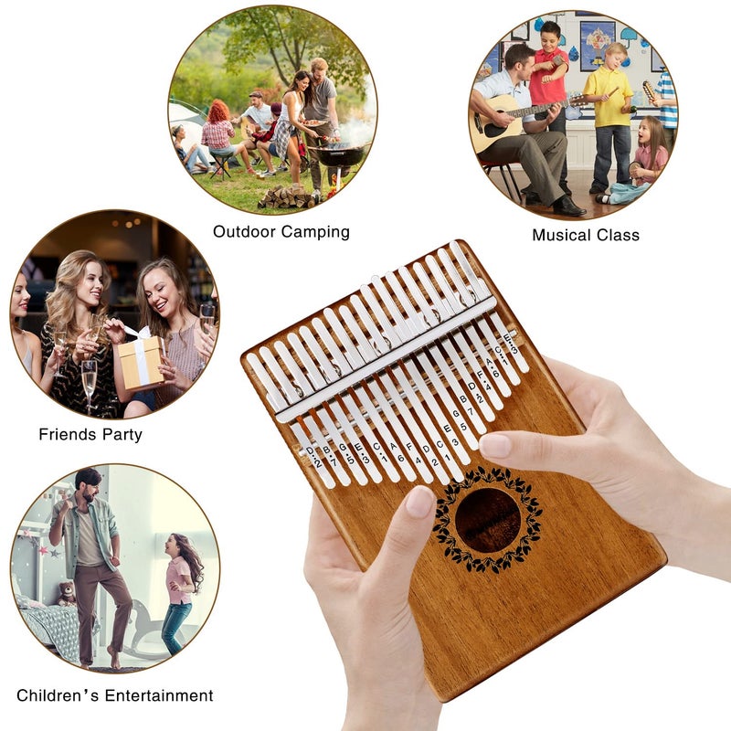 RANMING Kalimba Thumb Piano 17 Keys RANMING Mbira Finger Piano Kalimba Gifts for Adults and Beginners With Portable Handbag and Tune Hammer Thumb Pianos Finger Harp (Mahogany-Hand Rest) - Image 5